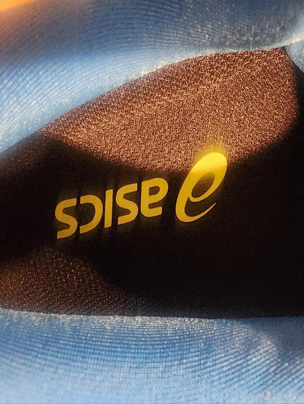 Asics Blue Gel Express with Neon Yellow Running Shoes - Picture 2 of 8